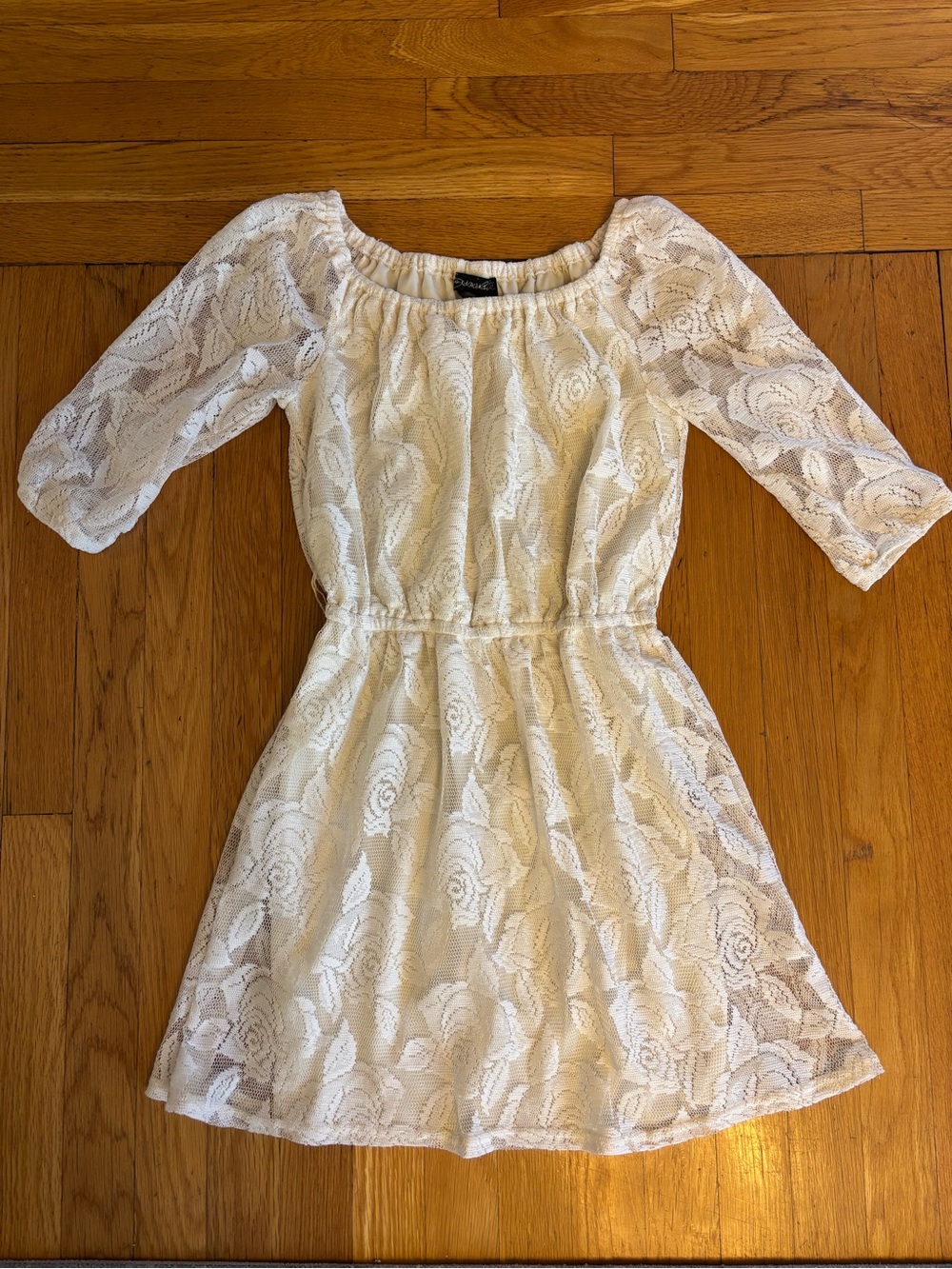 Socialite Ivory Lace Long-Sleeve A-Line Dress